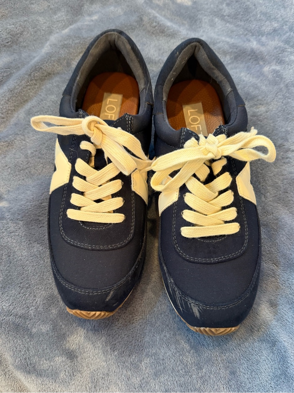LOFT Navy and Cream Women’s Low-Top Sneakers